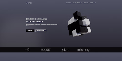 V³RTEX Landing page