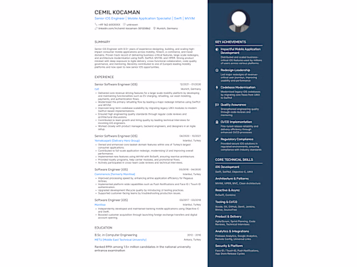ATS-Friendly Resume Transformation | Senior