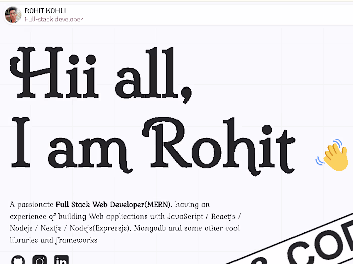 Portfolio - Rohit Kohli