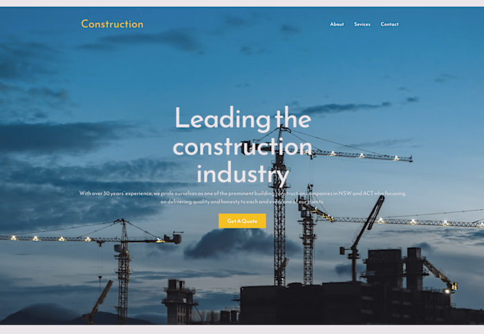 Construction Website (Mock Company)