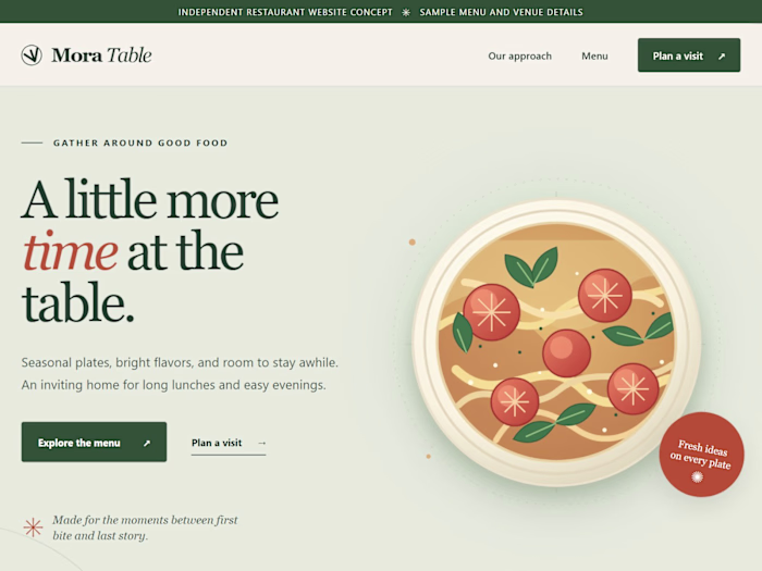 Mora Table | Responsive Restaurant Website Concept