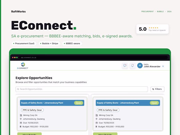 E-Connect - AI-Powered Procurement Platform Development