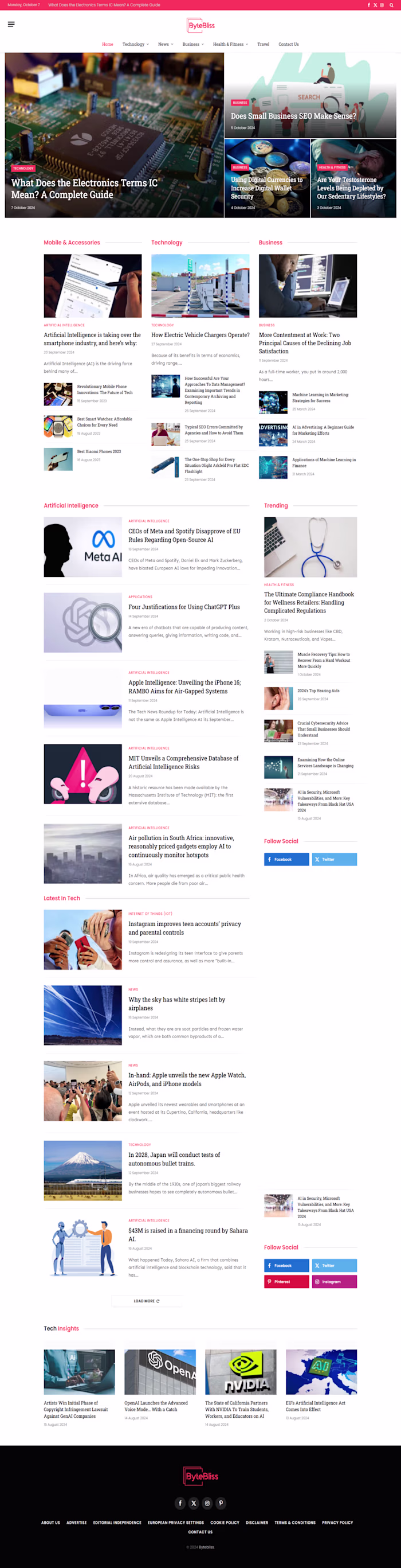 Develop a Responsive Blog Website for ByteBliss