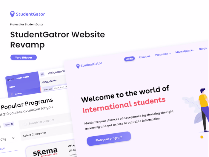 Enhancing UX & UI Studentgator Platform