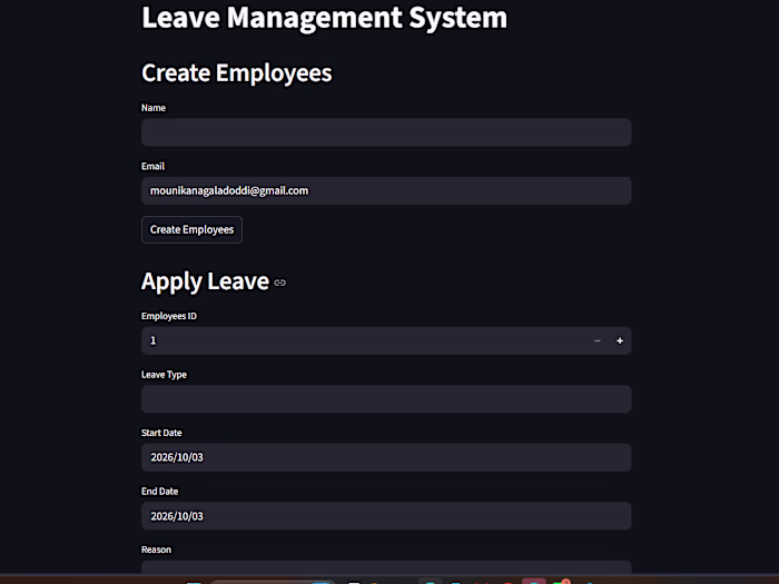Built a web-based Leave Management