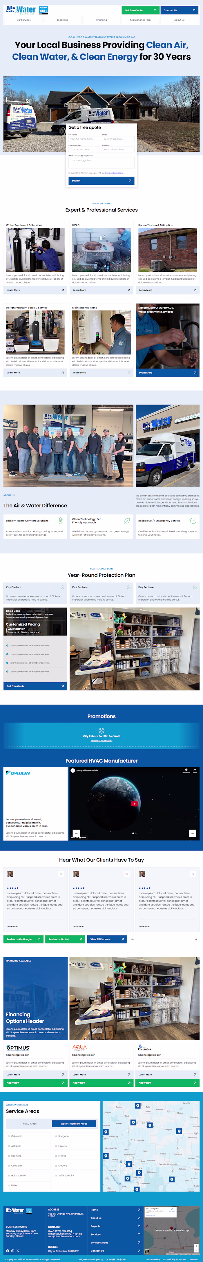 Air & Water Solutions Homepage Development