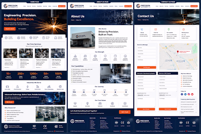 Precision Manufacturing Website Design
Created a