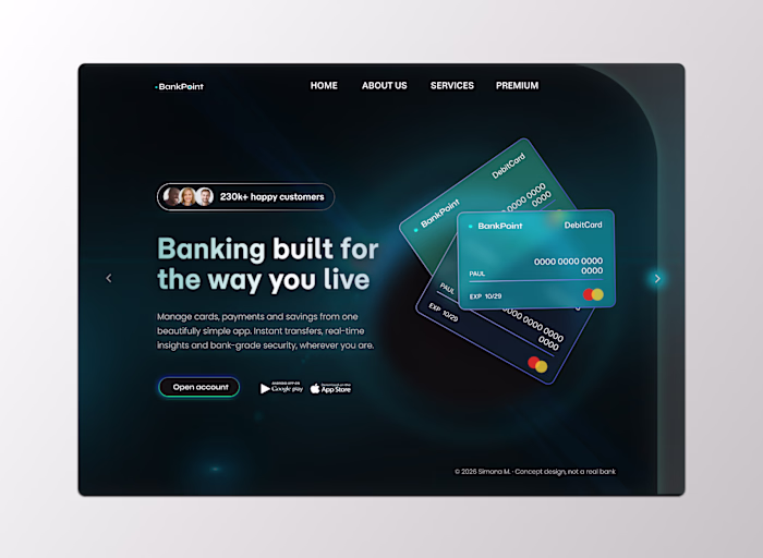 BankPoint: Fintech Hero Page Concept
BankPoint