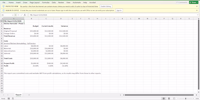 Expert Construction Cost Analysis in Excel for Kitchen Projects