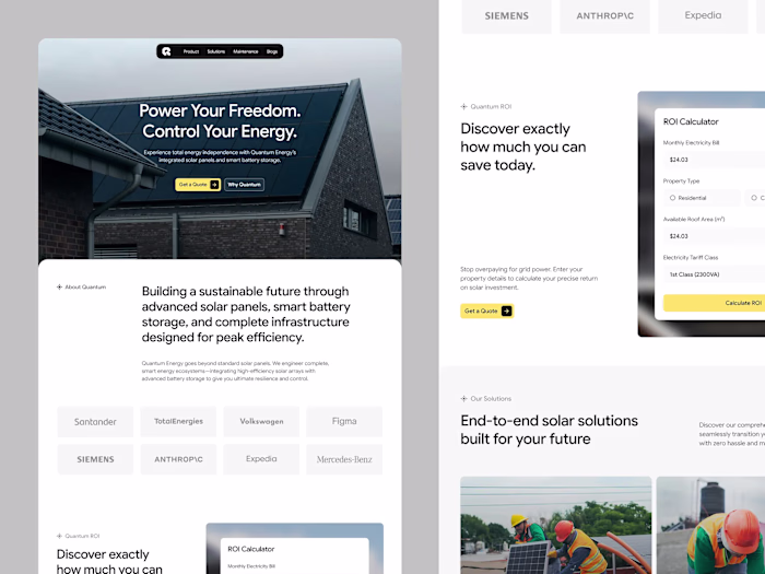 Quantum - Sustainable Energy Landing Page