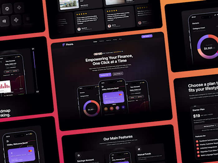 Finora - Finance App Landing Page