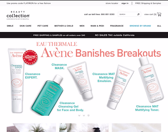 Beauty Collection eCommerce Website