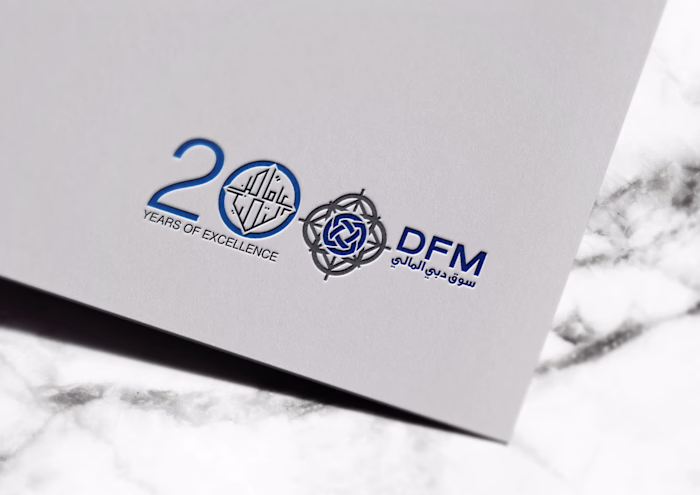 20th Anniversary logo design for Dubai Financial Market