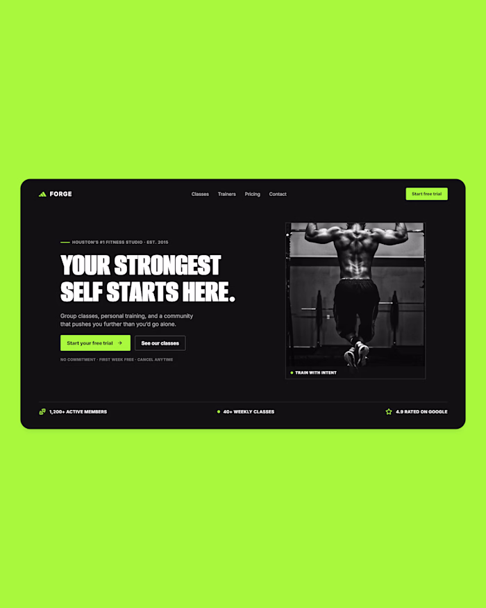 Here's what a gym hero section should actually feel like in ...