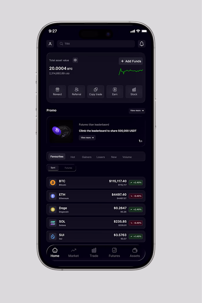 Decided to work on a mobile app using bitget as the inspirat...