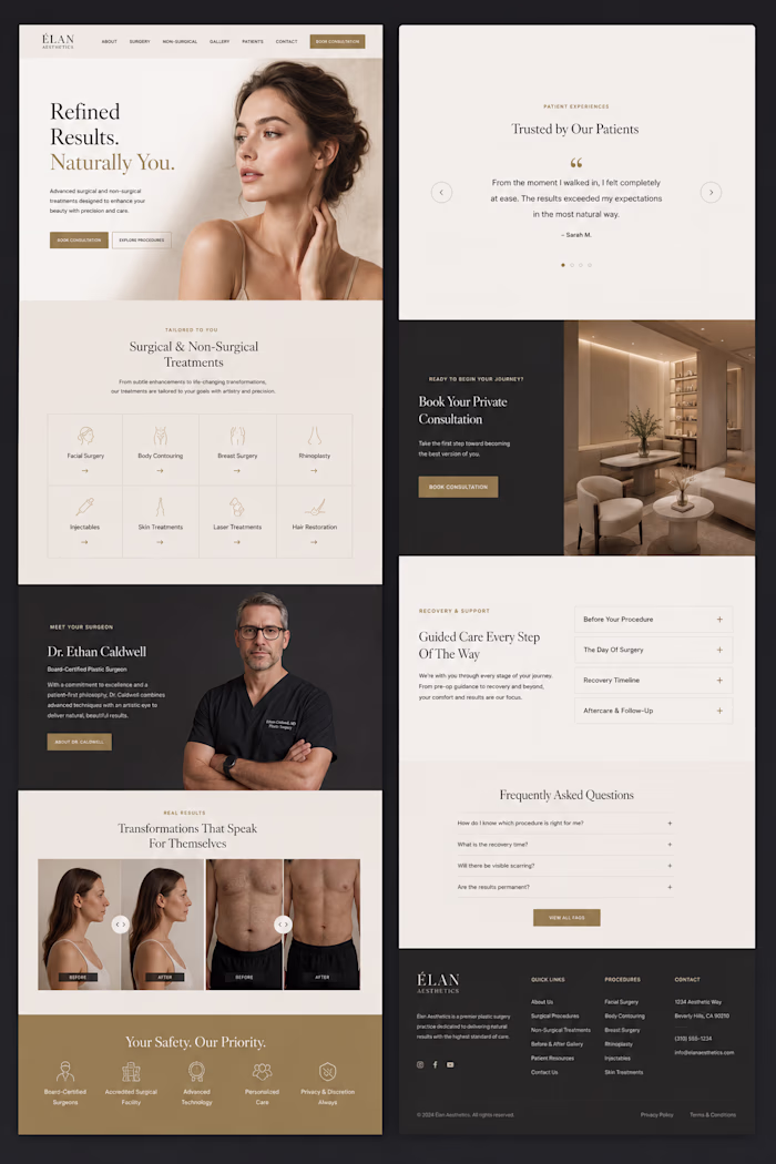 Aesthetic clinic websites usually try