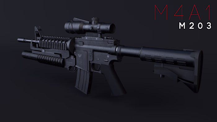 Game-Ready Weapon Asset — M4A1, Full PBR Texture Set