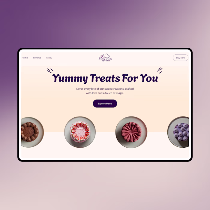 Yummy Treats By Tianah Website Design