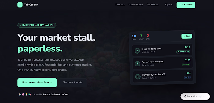 TabKeeper - Web Design and Development