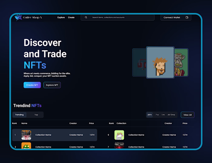 Coffee Shop X – NFT Trading & Discovery Platform