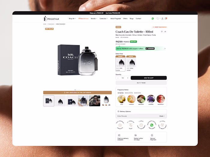 This product page combines immersive