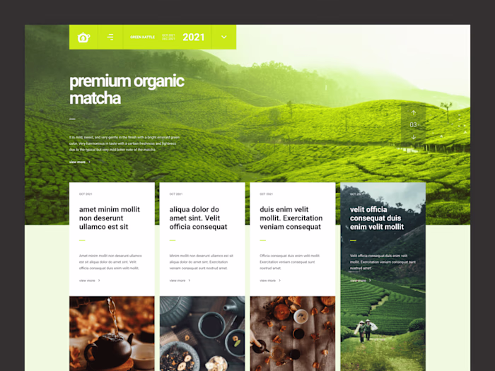 Chinese tea website UI design in Figma