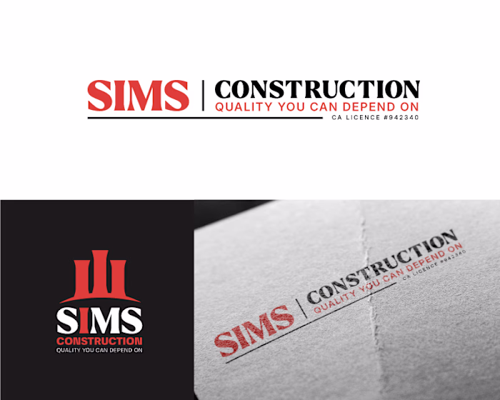 Sims Construction logo design by Yahya Omar