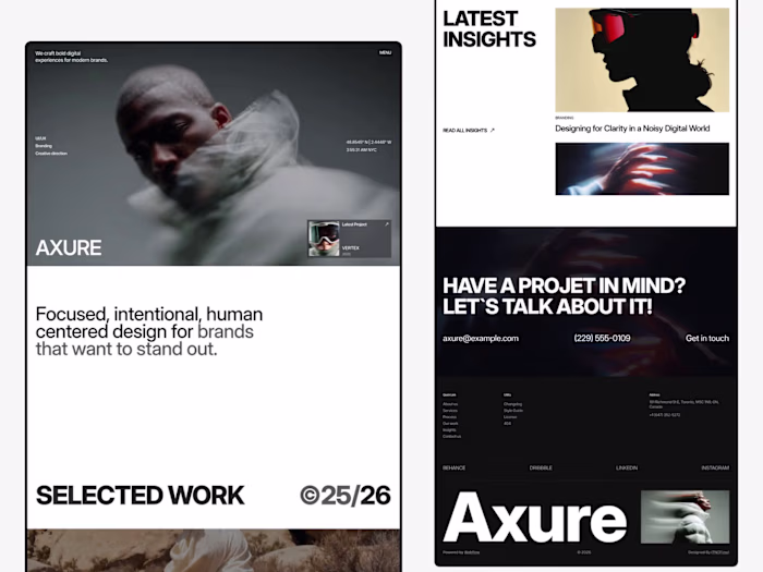 Axure - Portfolio & Agency Website Template