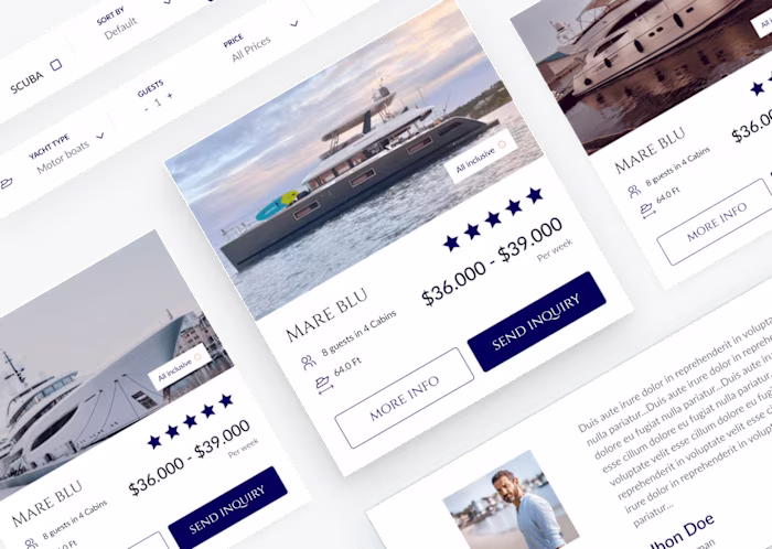 Virgin Island Charter Boats website | Figma to WordPress & API