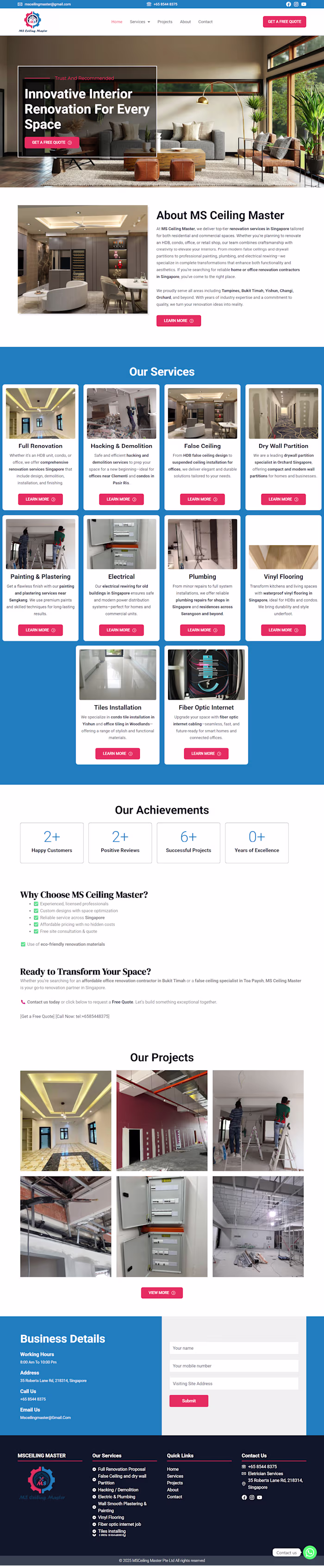 WordPress Website for Ceiling & Renovation Services