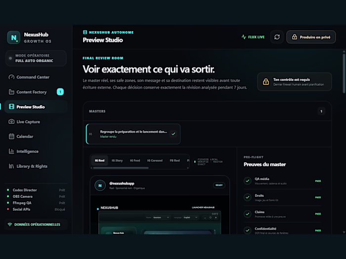 NexusHub Growth OS — Internal Marketing Tool