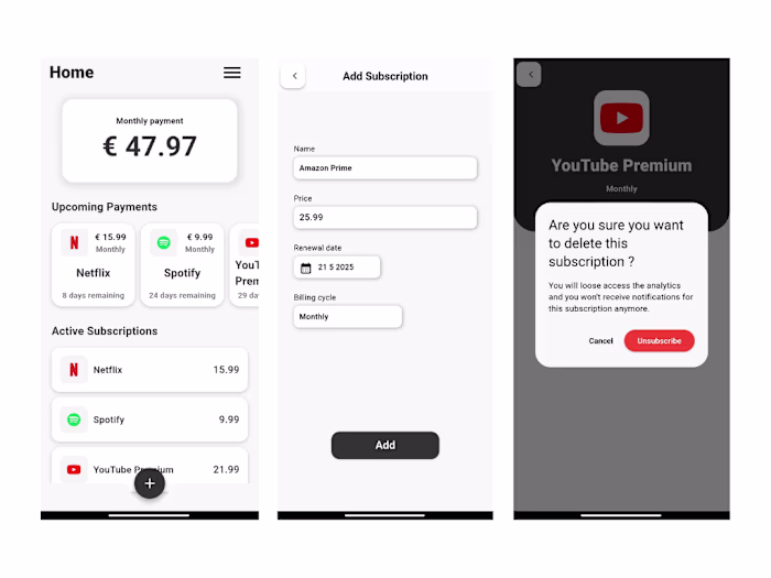 Subscription Tracker App