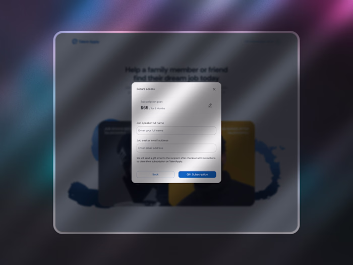 TalentApply Secure Payment Marketing Popup