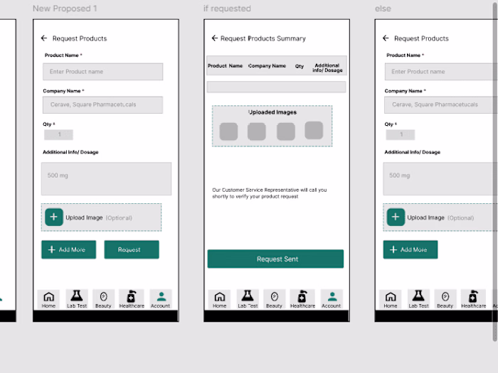 I created wireframe for a project 