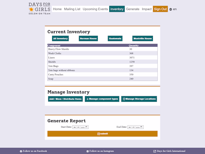 Bilingual inventory & event management