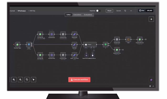 Multi-Modal WhatsApp AI Agent Workflow