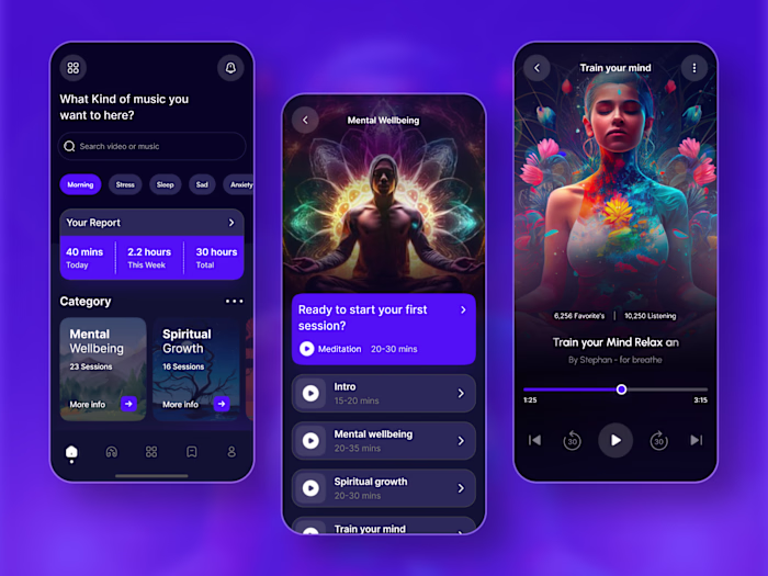 🧘 Meditation Mobile App UI/UX