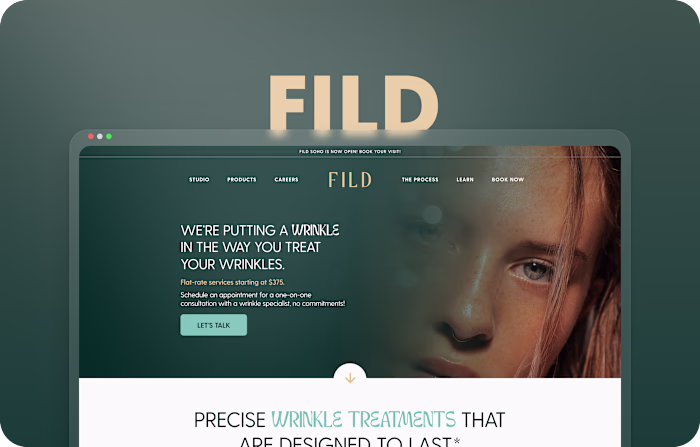Webflow Development for FILD Studio – Wrinkle Prevention Clinic