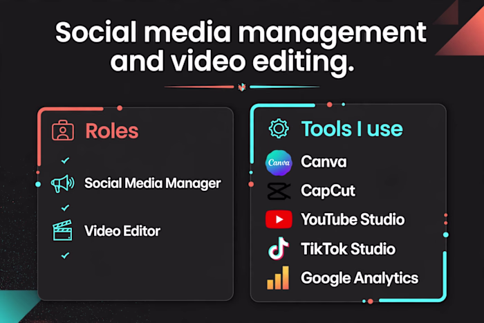This image shows the roles and tools I use to help my clients.