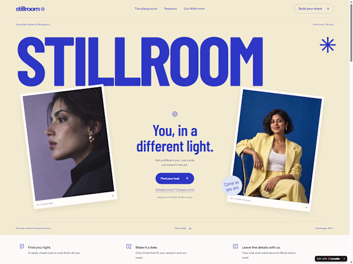 Stillroom — Studio Website & 3D Booking Experience