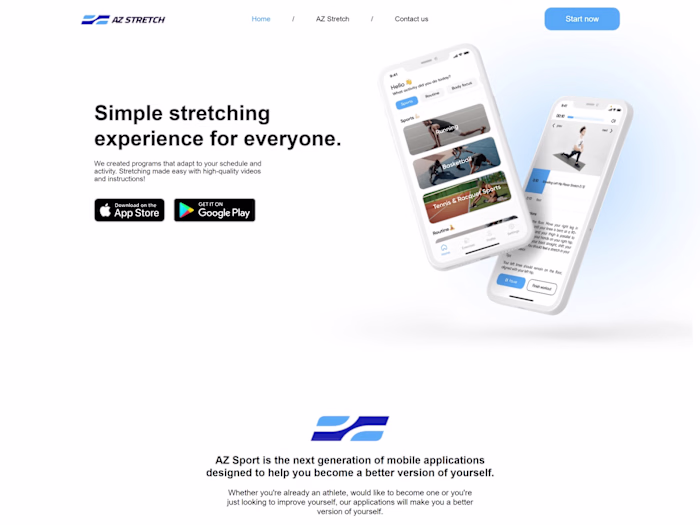 AZ Sport – Simple stretching experience for everyone.