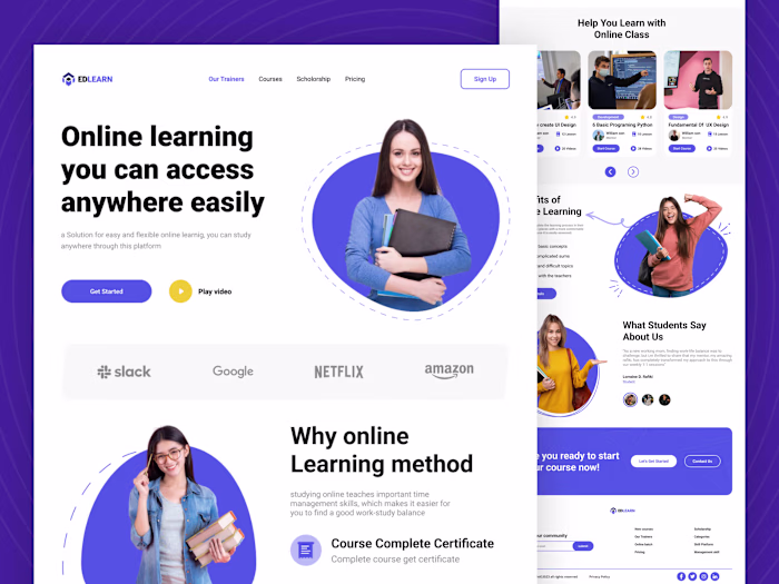 E-Learning Website UI Design
