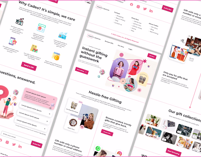 Online Gift Sharing Website UI Design using Figma