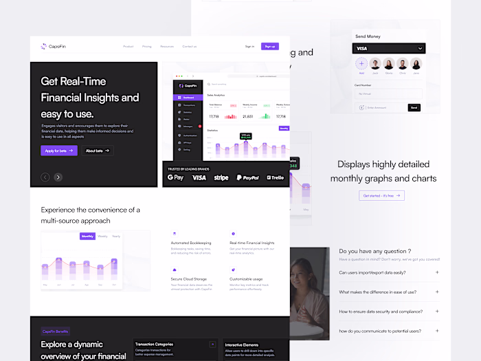 CapsFin - SaaS Finance Landing page