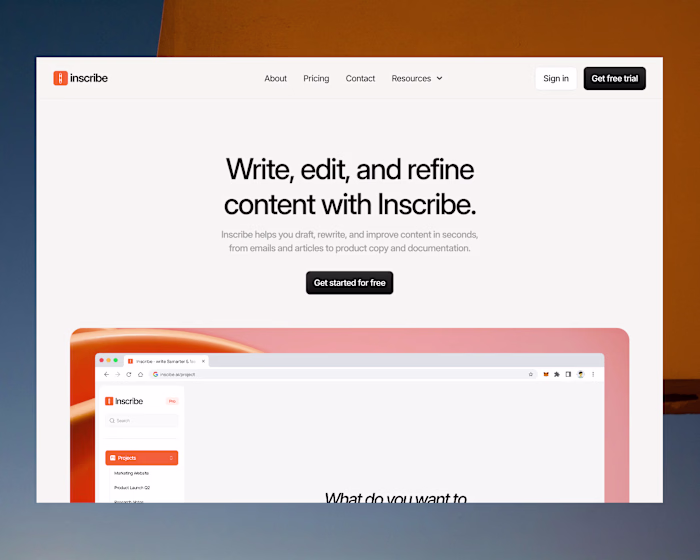 Inscribe - B2B SaaS Landing Page Design