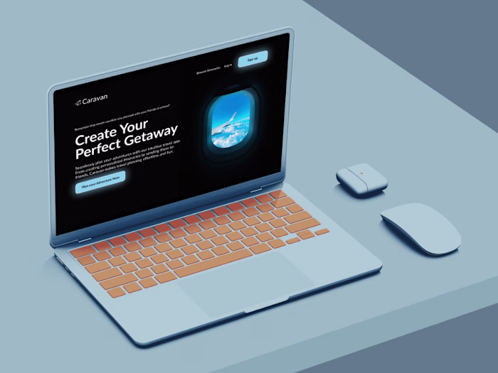 Caravan - The Travel App - Ux Research + Landing Page