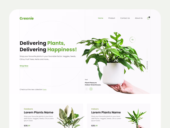 Greenie - Plant Nursery Landing Page