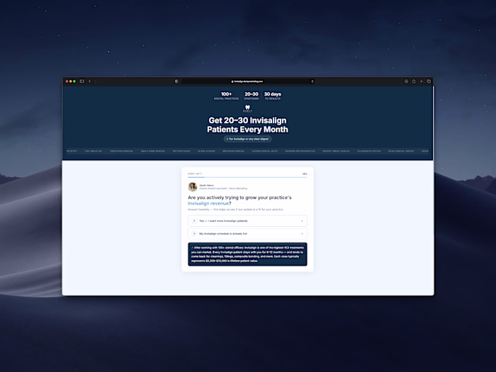 Invisalign Lead Generation Funnel Development