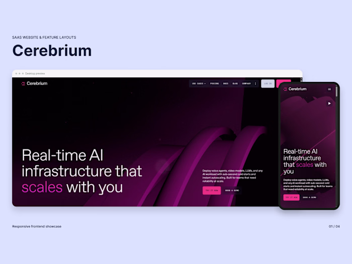 Cerebrium — Interactive Website Recreation Study