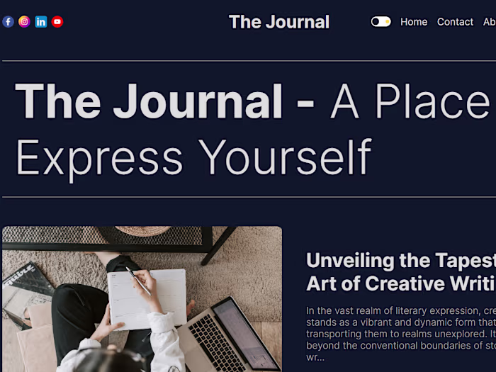 THE JOURNAL- Next.js Blog Application with TailwindCSS